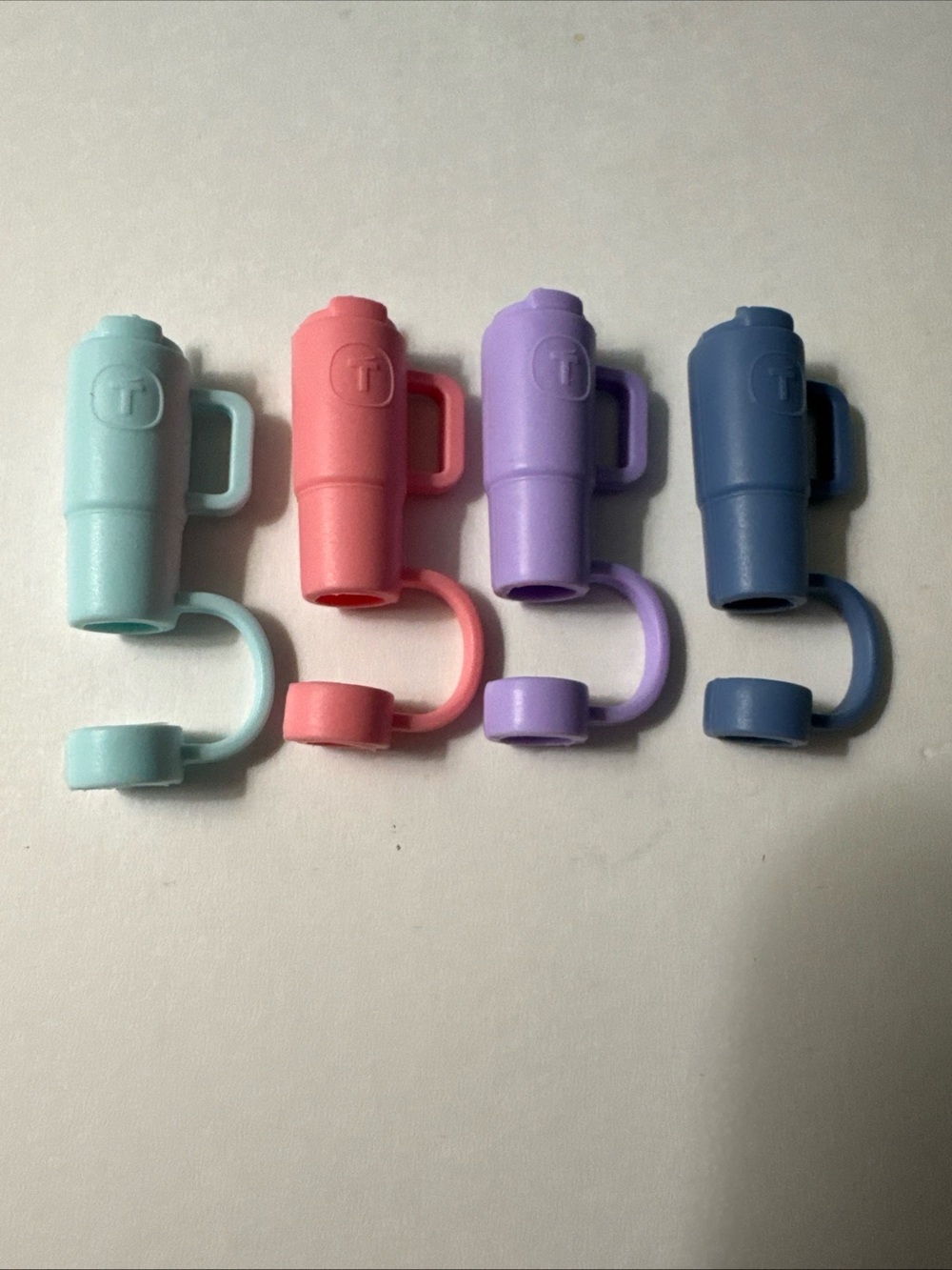 Tupperware Big T Straw Topper Tumblers Covers Set of 4 Silicone New